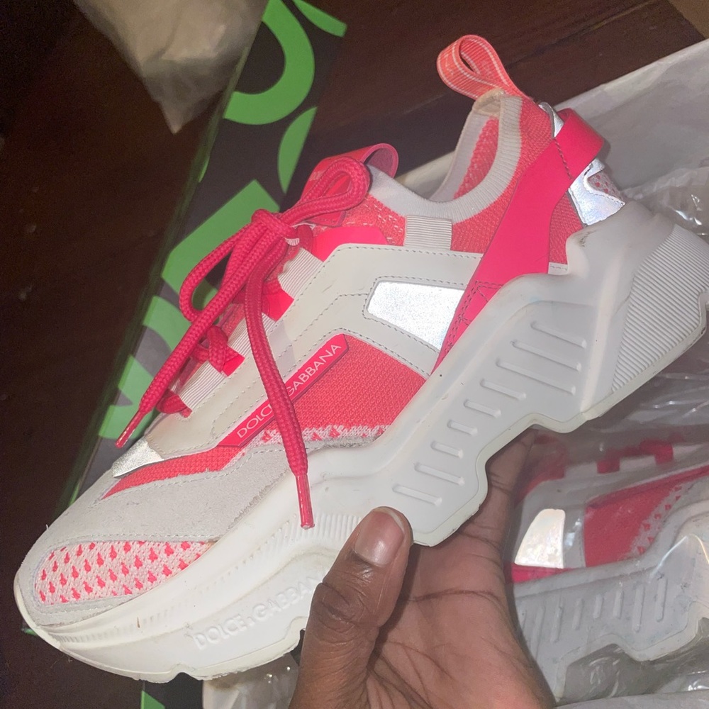 Authentic Dolce and Gabbana Pink Daymaster Sneakers New Only Worn Once
